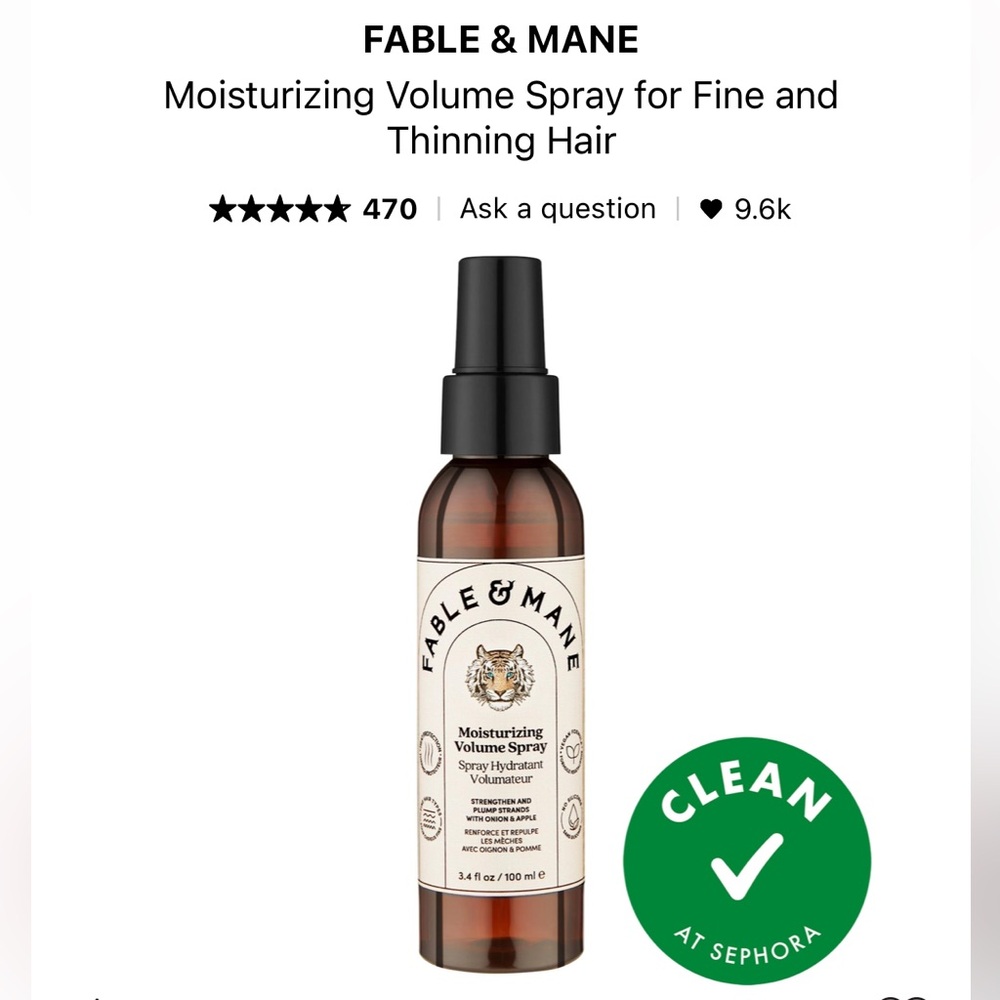 Fable & man moisturizing volume spray